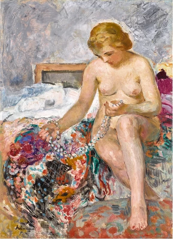 Nudo con collana di perle